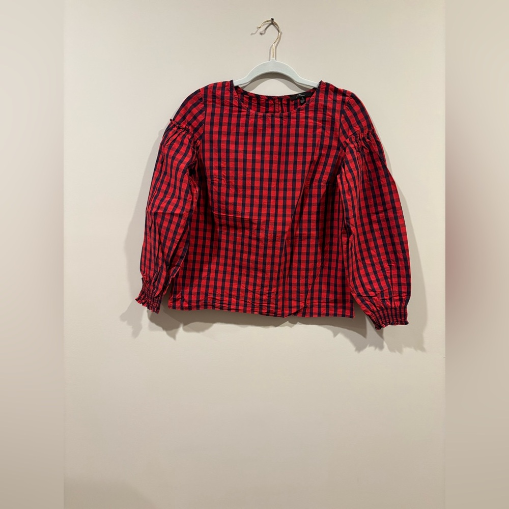 Mavi Red and Blue Blouse Classic Style